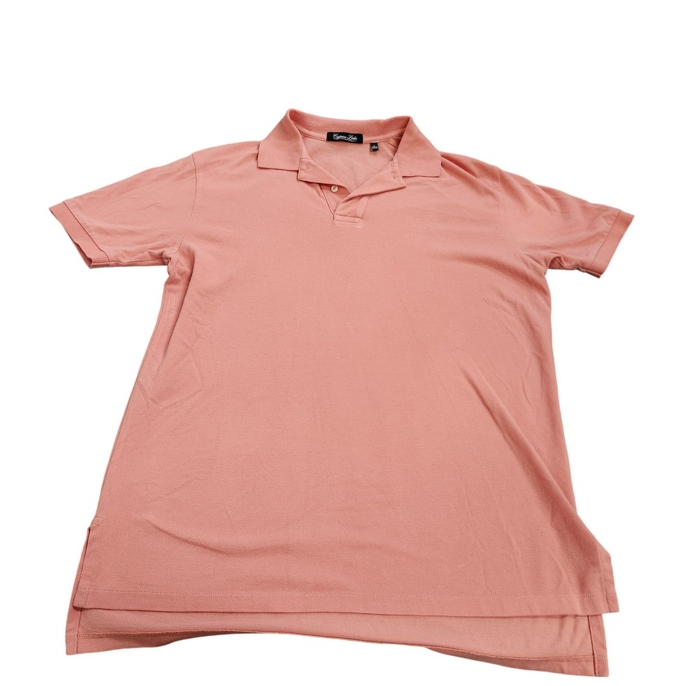 Cypress Links Polo Shirt Mens L Pink Solid Cotton Knit Short Sleeve Golf Casual